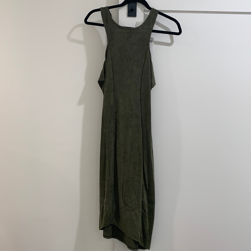 Windsor, large, olive green, soft suede like material